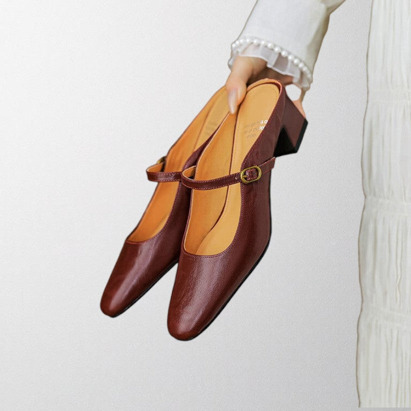 Olivia – Genuine Leather Mules