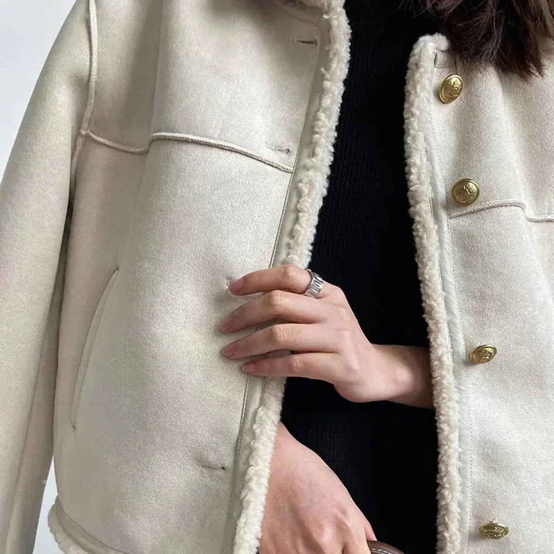 Isabella | Shearling Button Jacket
