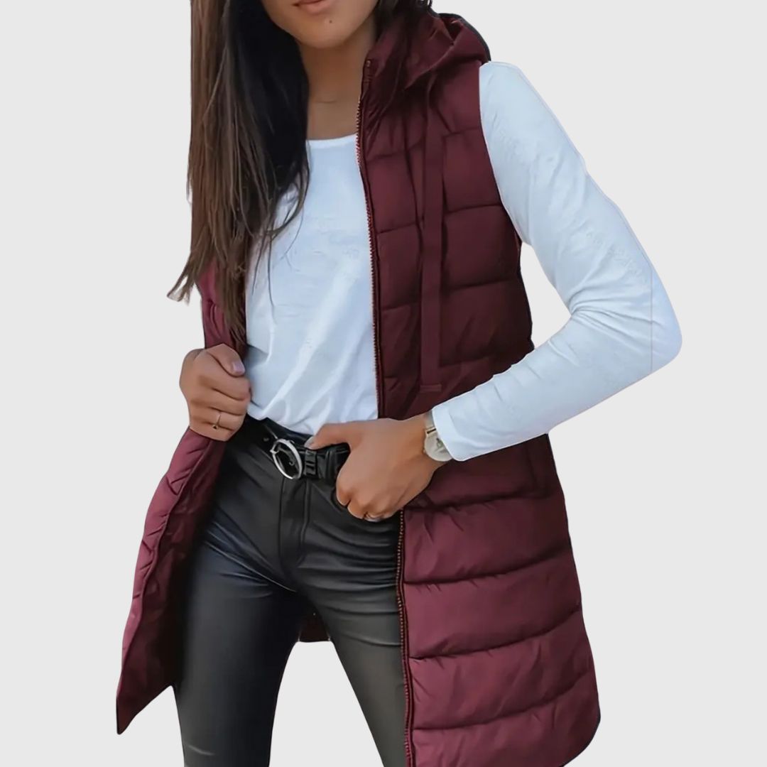 RAIN | Hooded Long Puffer Vest