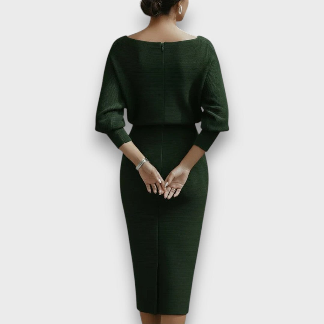 Lunaria – Draped Batwing Midi Dress