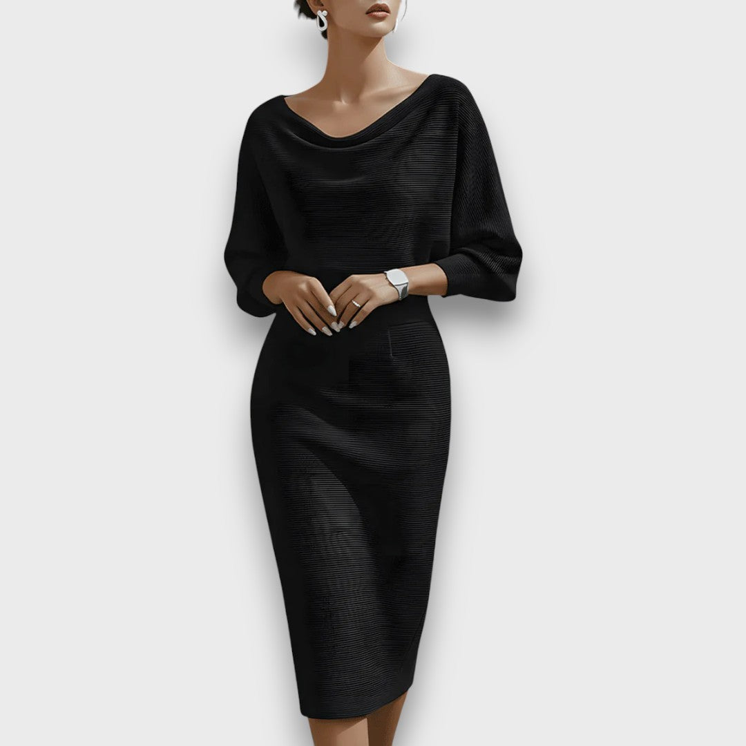 Lunaria – Draped Batwing Midi Dress