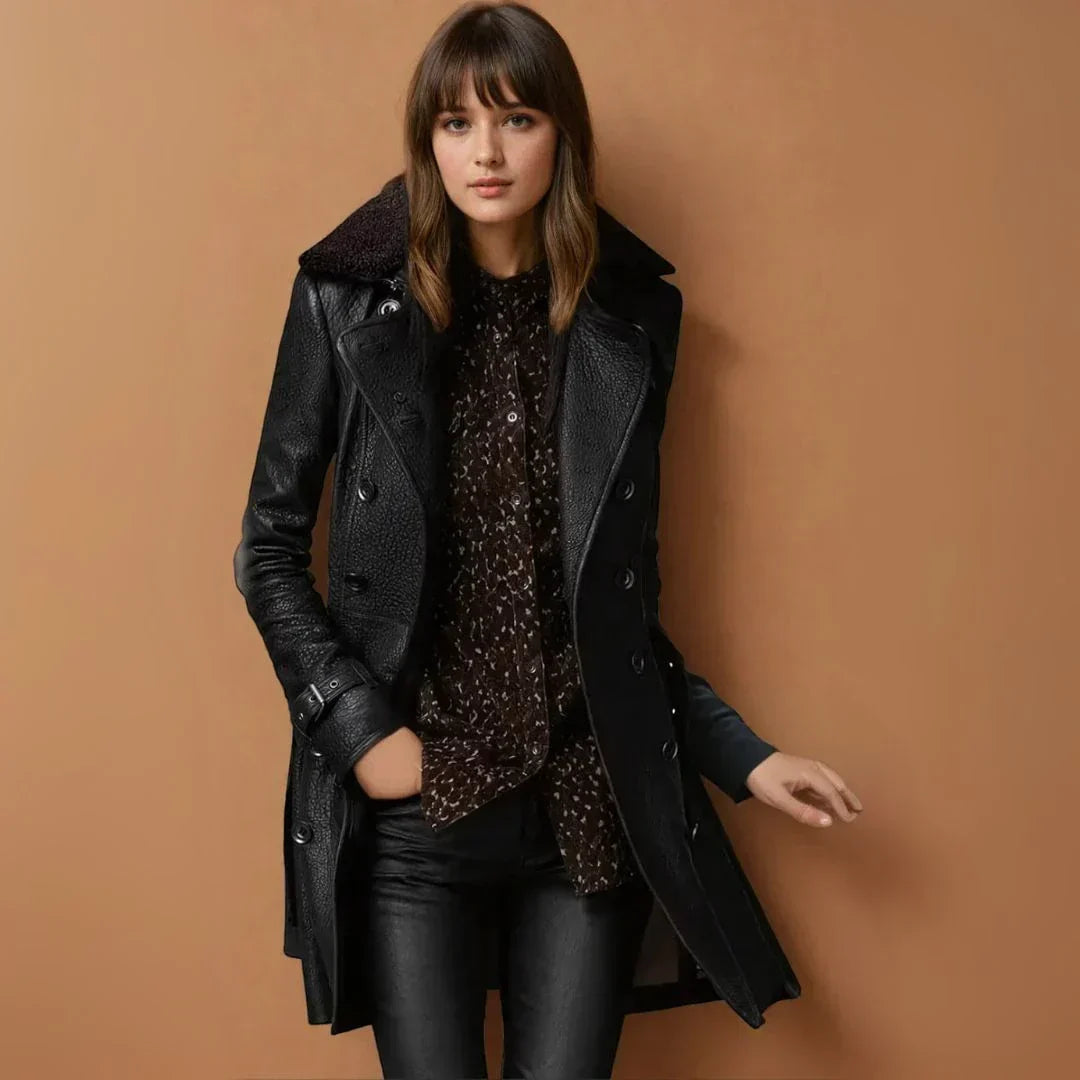 LENA | Classic Leather Coat