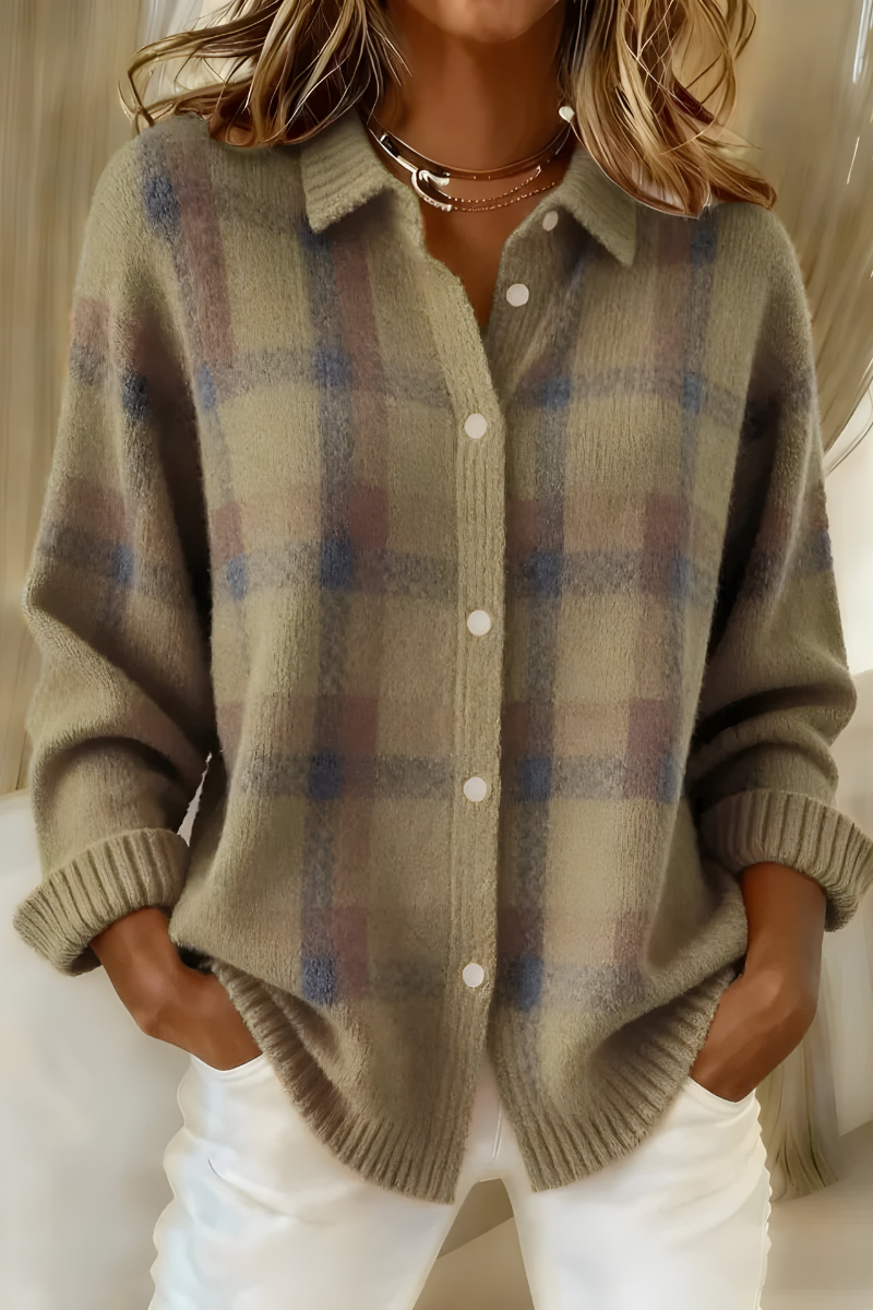 Anna | Soft Knit Cardigan with Checks